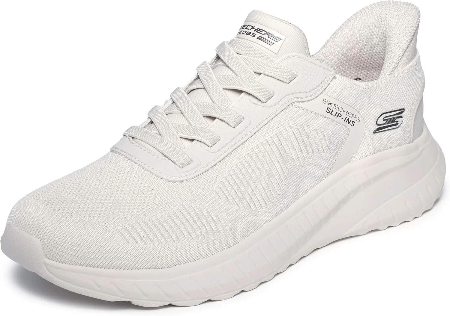 Мужские кроссовки Skechers Bobs Squad Chaos Solid Step, Off White Knit — фото 4
