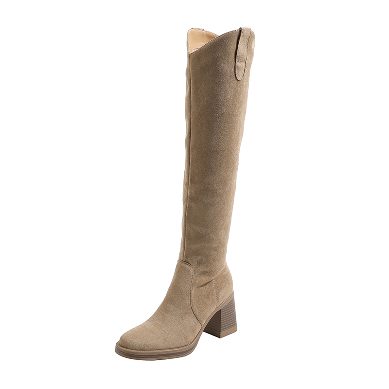 Сапоги до колена 7,5 см женские Zubumei, Khaki