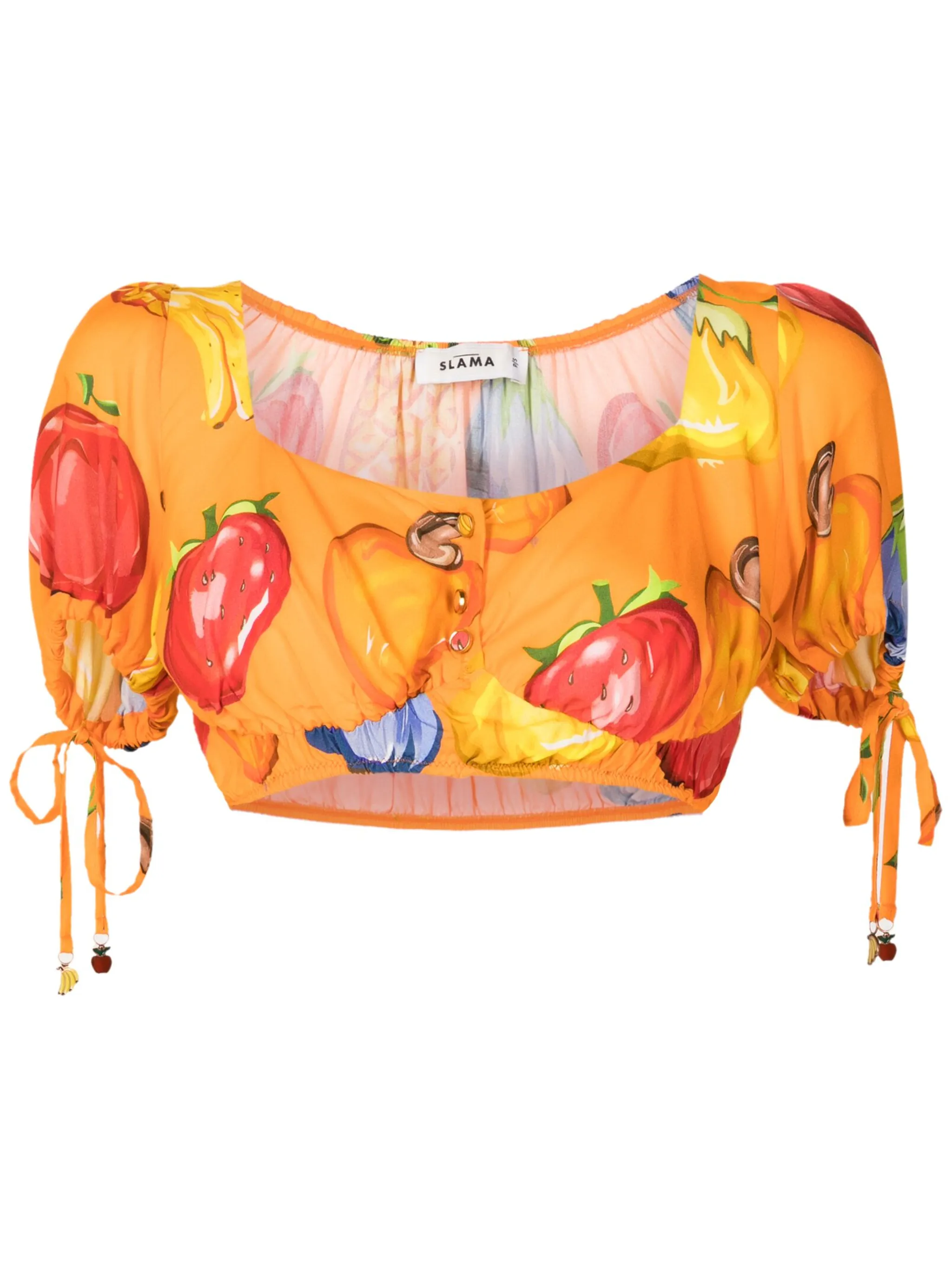 

Укороченная блузка с графичным принтом Amir Slama, оранжевый
