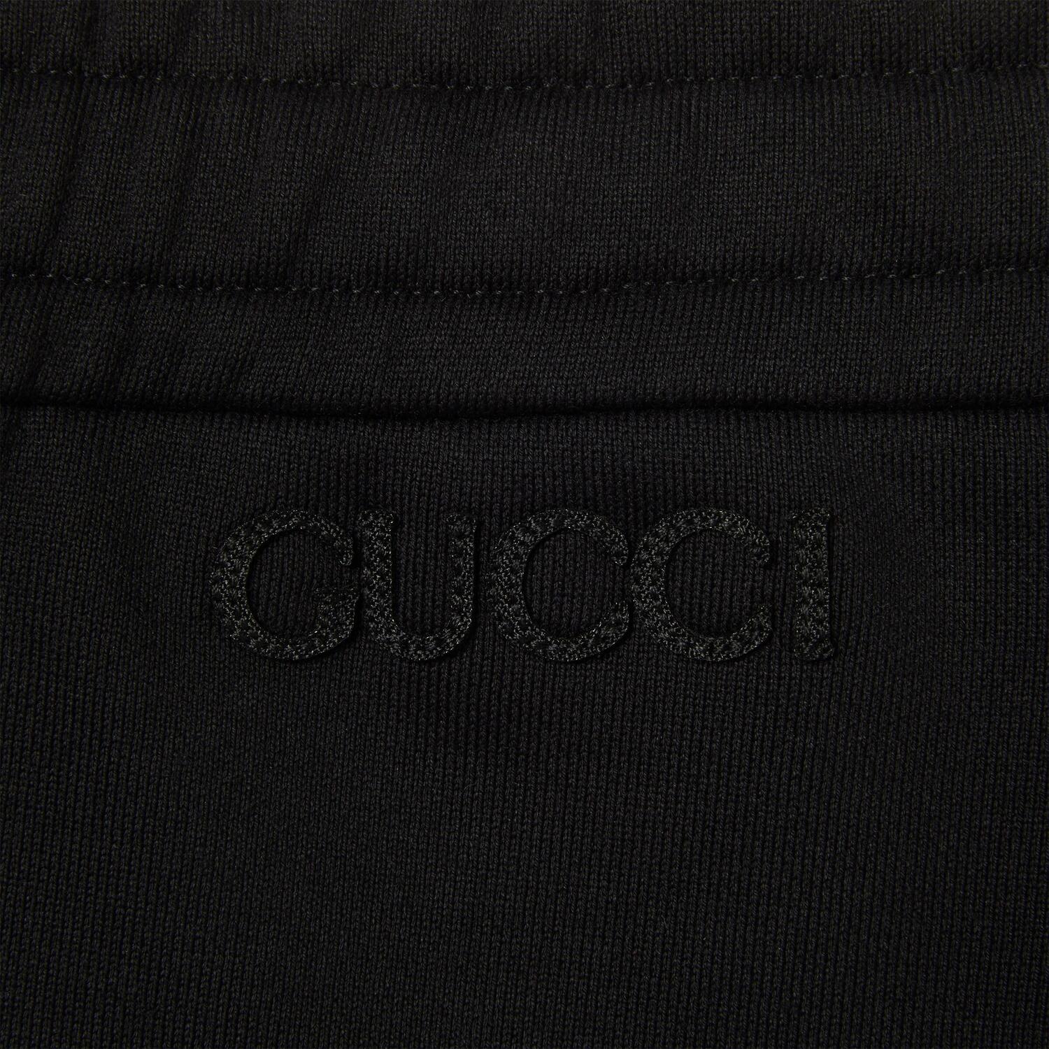 Брюки-джоггеры GUCCI Хлопковые из флиса, классический крой, черный — фото 4