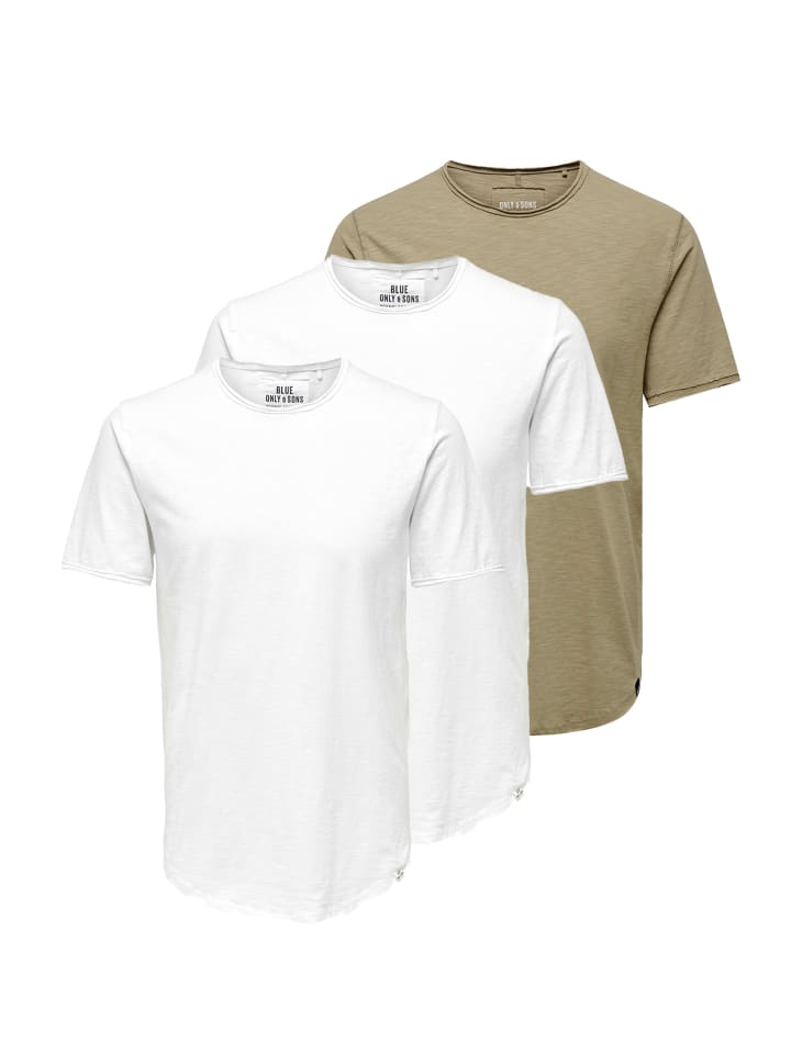 

Футболка ONLY & SONS, цвет weiß/weiß/beige