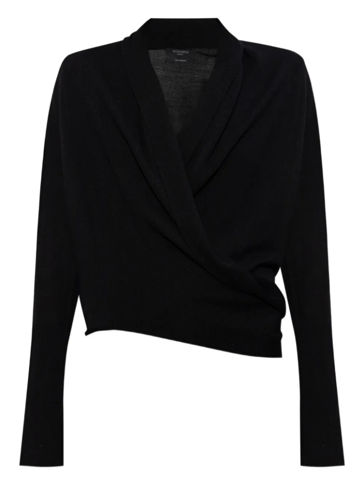 

Кардиган Wasson с запахом в рубчик AllSaints, черный