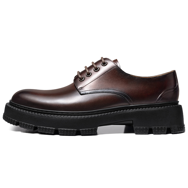 

THOM WILLS Британские деловые универсальные туфли дерби Cleanfit из телячьей кожи, повседневные туфли, высота 4 см, мужские, темно-коричневые