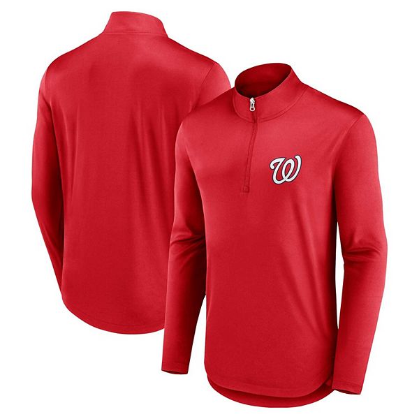 

Мужская брендовая красная куртка Washington Nationals Quarter-Zip Fanatics