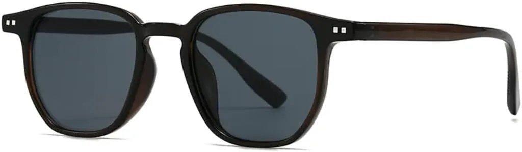 

Винтажные мужские солнцезащитные очки, модные очки в стиле «чайные тона» с защитой от УФ-излучения, женские в стиле панк с заклепками VFDHN, C6 Dark Brown Gray