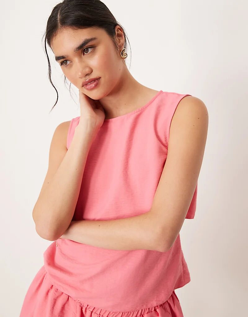 

Топ-комбинезон с открытыми завязками сзади от ASOS DESIGN розового цвета