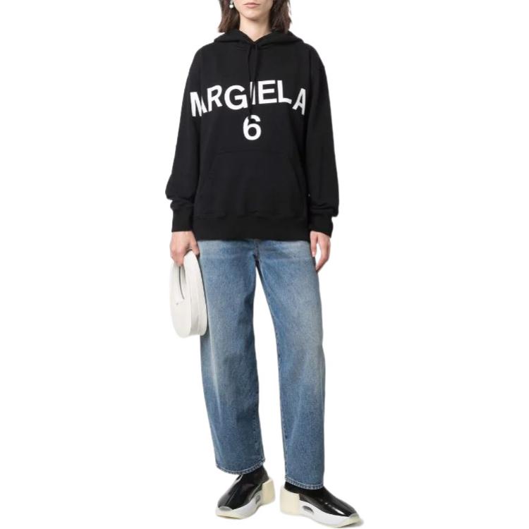 Футболка худи женская черная SS22 MM6 Maison Margiela — фото 4