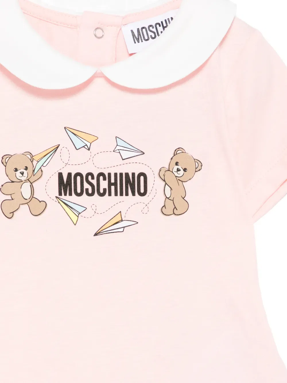 Комплект детского комбинезона с логотипом Moschino Kids, розовый — фото 2