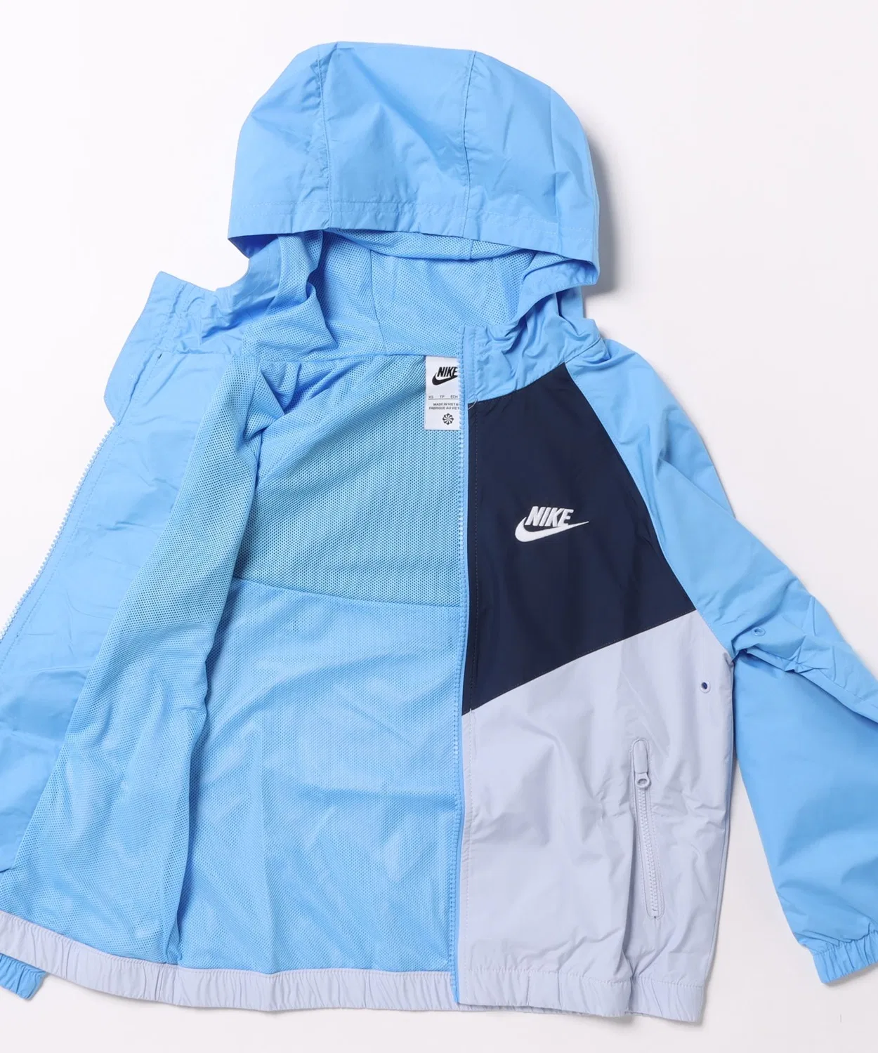 Куртка Nike K RPL WR HD JKT с капюшоном, полиэстер, синяя — фото 3