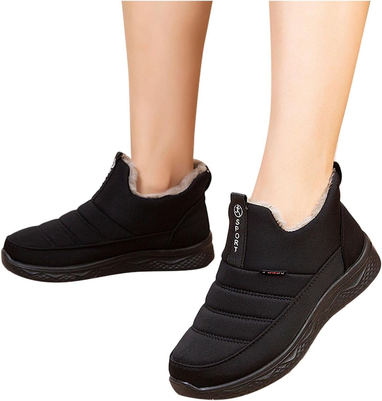 

Мужские зимние ботинки Hbeylia, водонепроницаемые, утепленные флисом, противоскользящие, черные