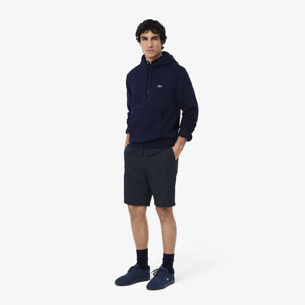 Мужские твиловые шорты-бермуды тёмно-синие от Lacoste