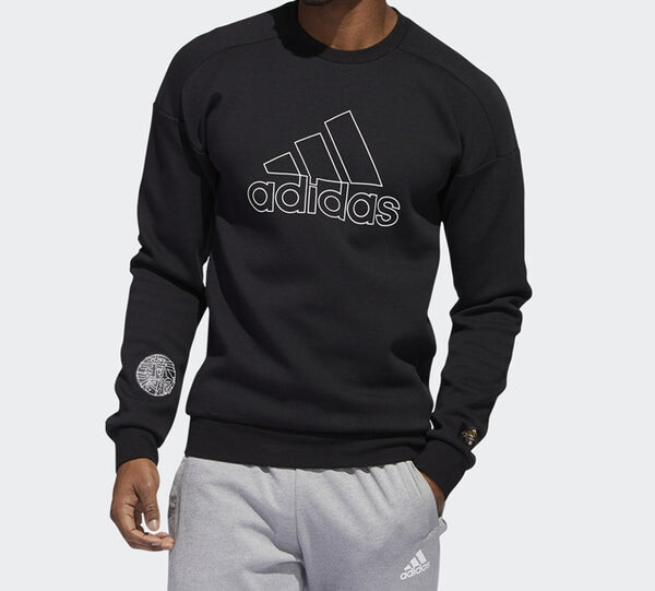 Толстовка logo printing sports pullover black Adidas, черный — фото 3