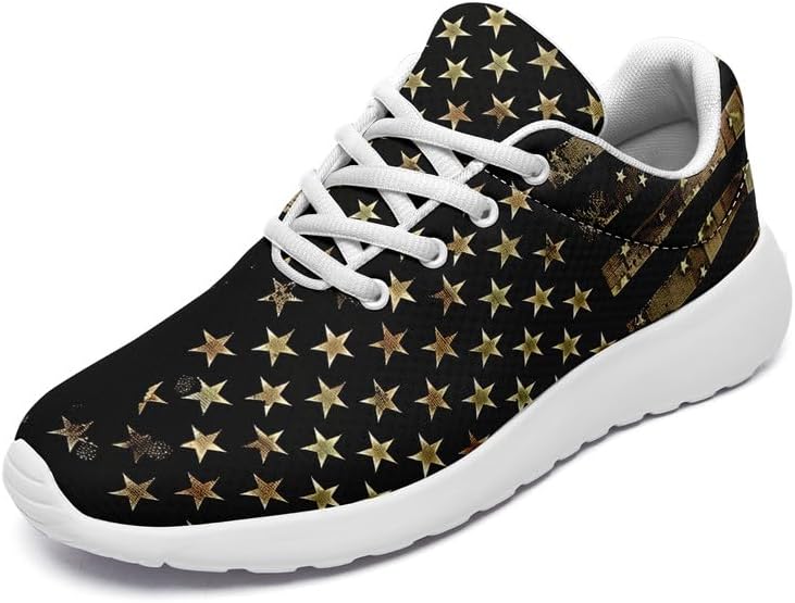 

Кроссовки для бега с американской тематикой для мужчин и женщин, стиль США, флаг США, звезды, легкие, комфортные, с амортизацией, для ходьбы Awsole, белый