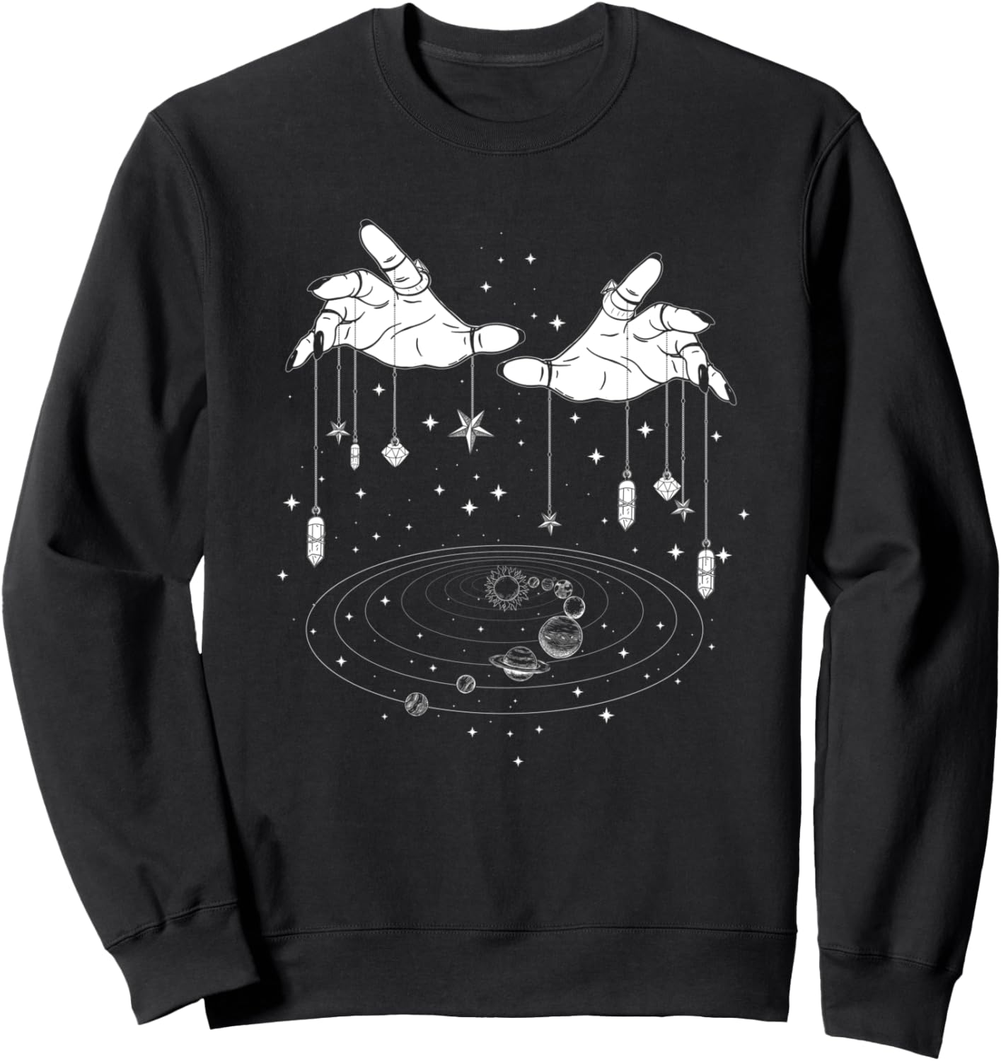 

Толстовка с надписью «Газета: Цыганская гадалка, экстрасенс, чакра, кристалл» Gypsy Sweater By Crushretro, черный