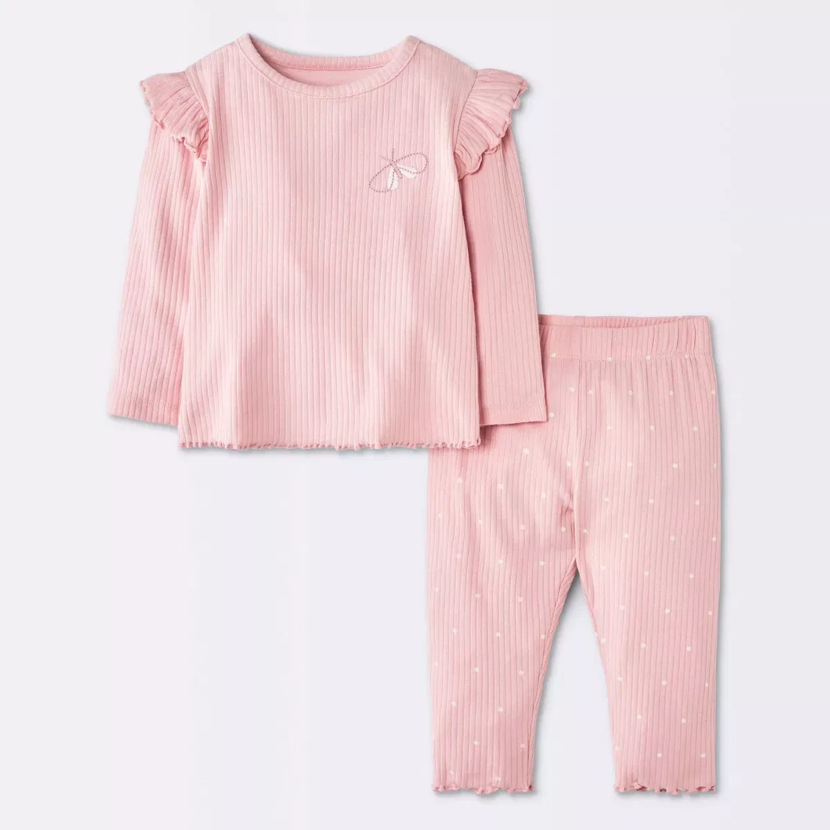 Детский комплект футболки с длинным рукавом и леггинсов NEWBORN, Rose Pink