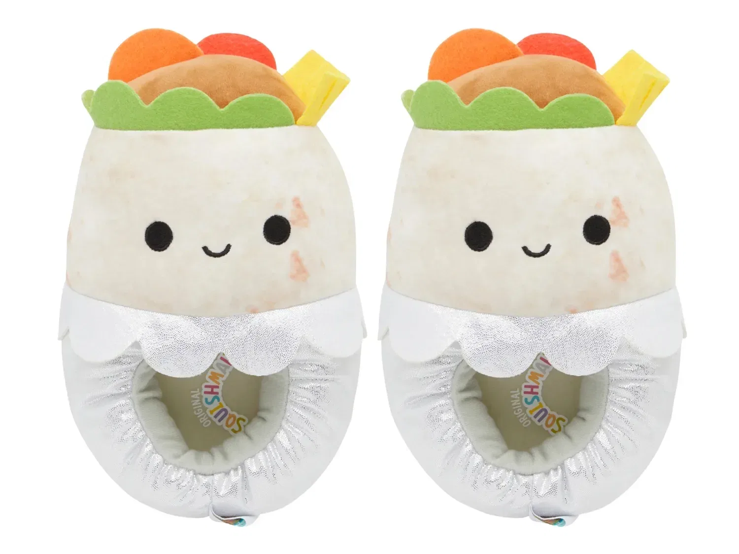 Тапочки Burrito Bernardo Original Squishmallows, Silver/Beige/Multicolor