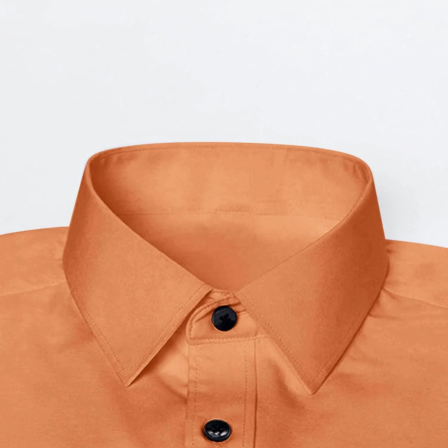 Мужская рубашка с отложным воротником, длинный рукав, Orange — фото 4