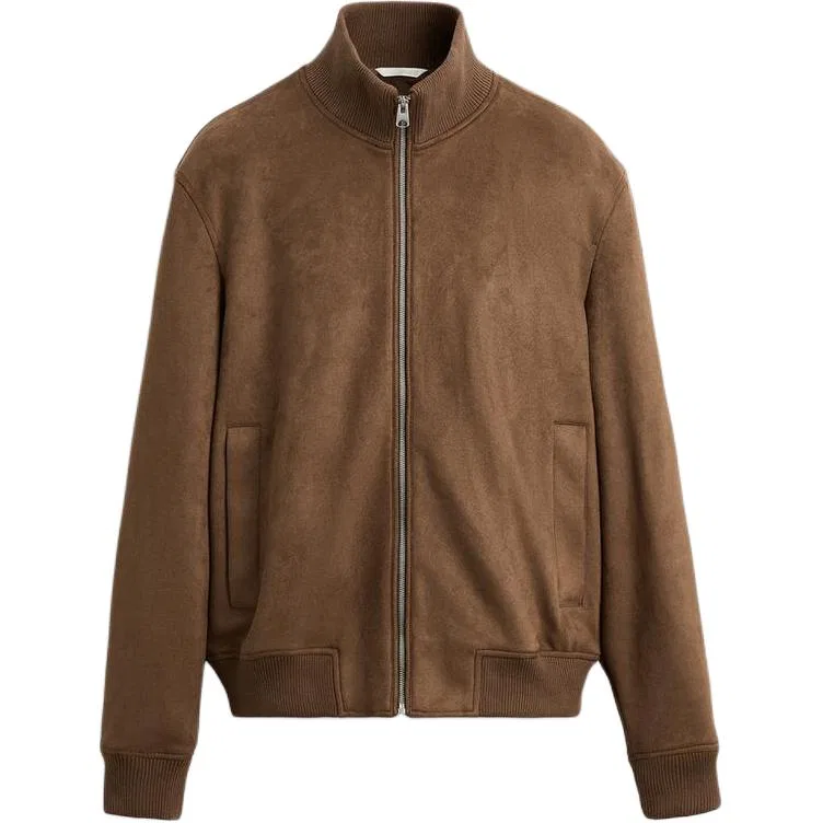 Мужское пальто с воротником-стойкой Brandy ZARA, Brandy