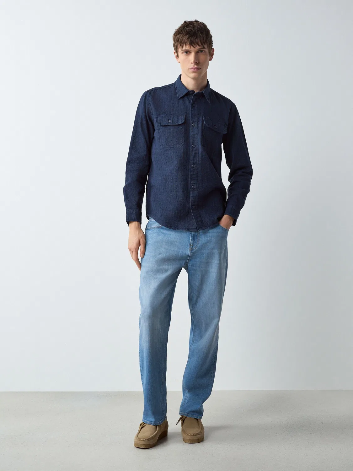 Джинсы Slim Fit Crosshatch Next, Light Blue Crosshatch — фото 2