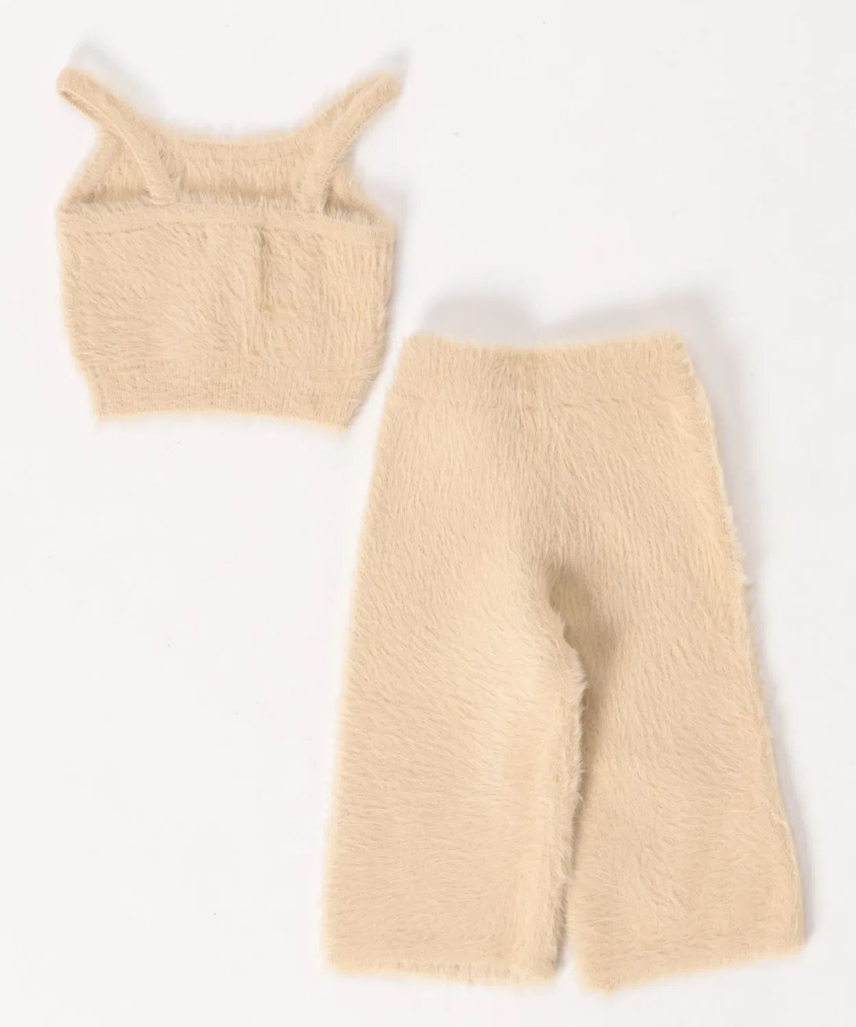 Детский комплект из топа и брюк из футера Fuzzy Knit Lounge Set Rylee + Cru, Yellow — фото 2