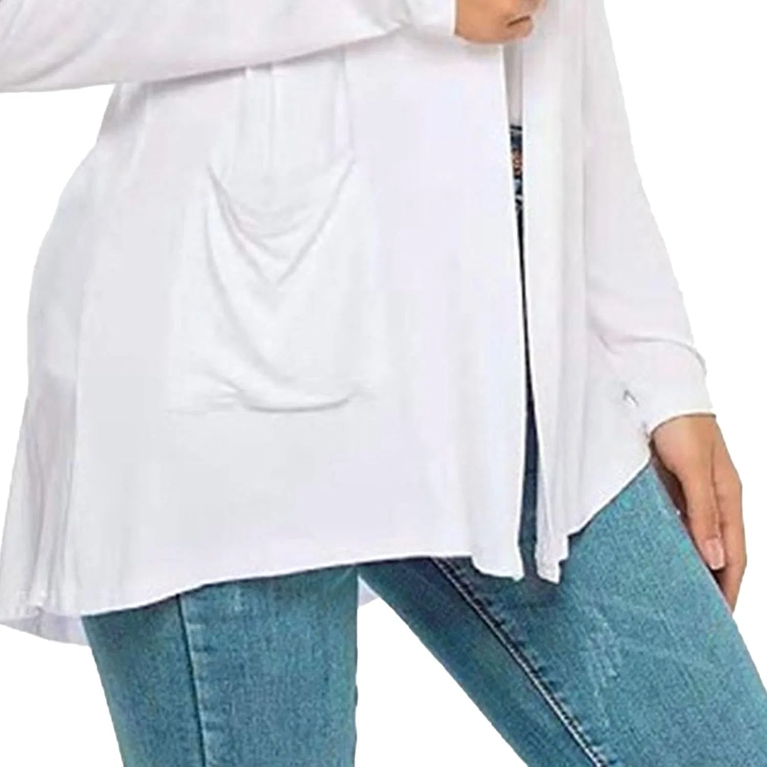 Женский кардиган с длинным рукавом, модель Summer Cardigans, белый — фото 2
