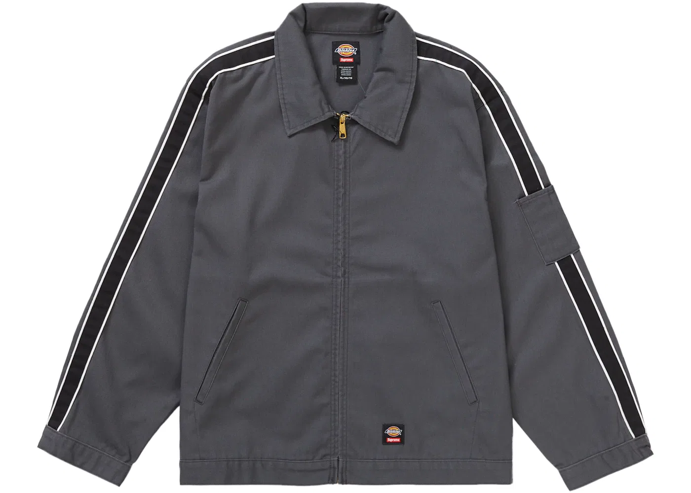 Мужская куртка-бомбер с полосками Supreme Dickies Stripe Eisenhower Jacket, Charcoal