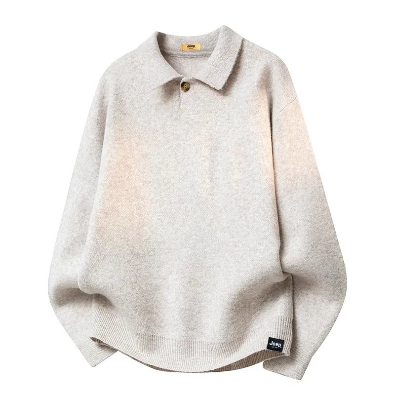 Детский свитер с поло-воротником, прямого кроя, модель Polo Collar Moderate Straight Fit, Jeep, Morning Apricot
