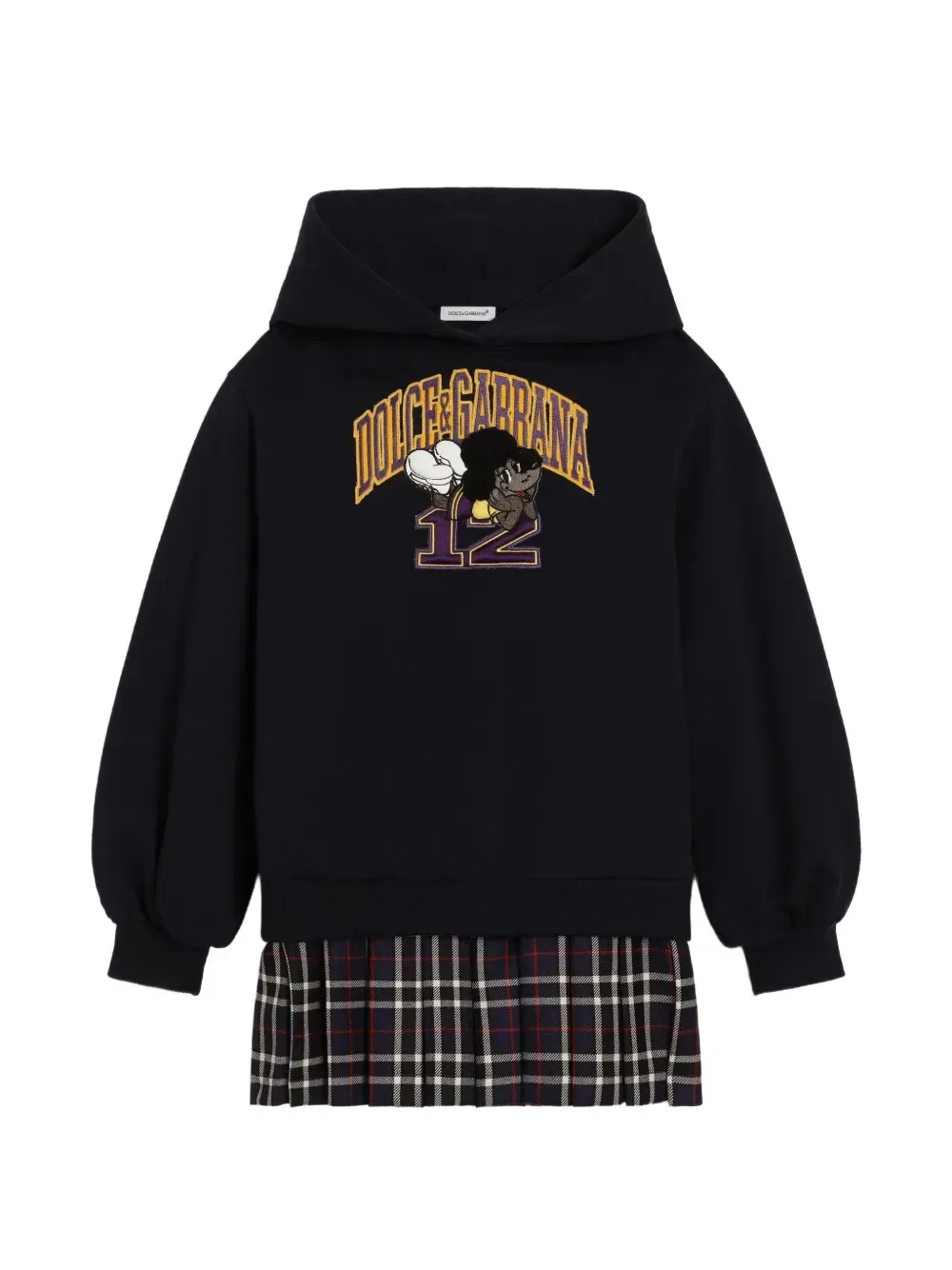 Флисовое платье с нашивкой Dolce & Gabbana Kids, синий