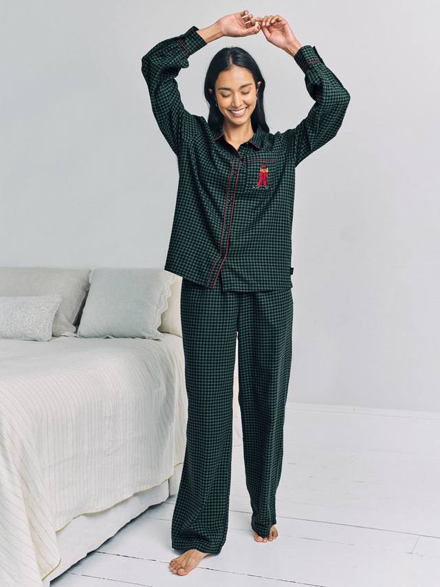 

Комплект пижамы с пуговицами в клетку Chelsea Peers, Green