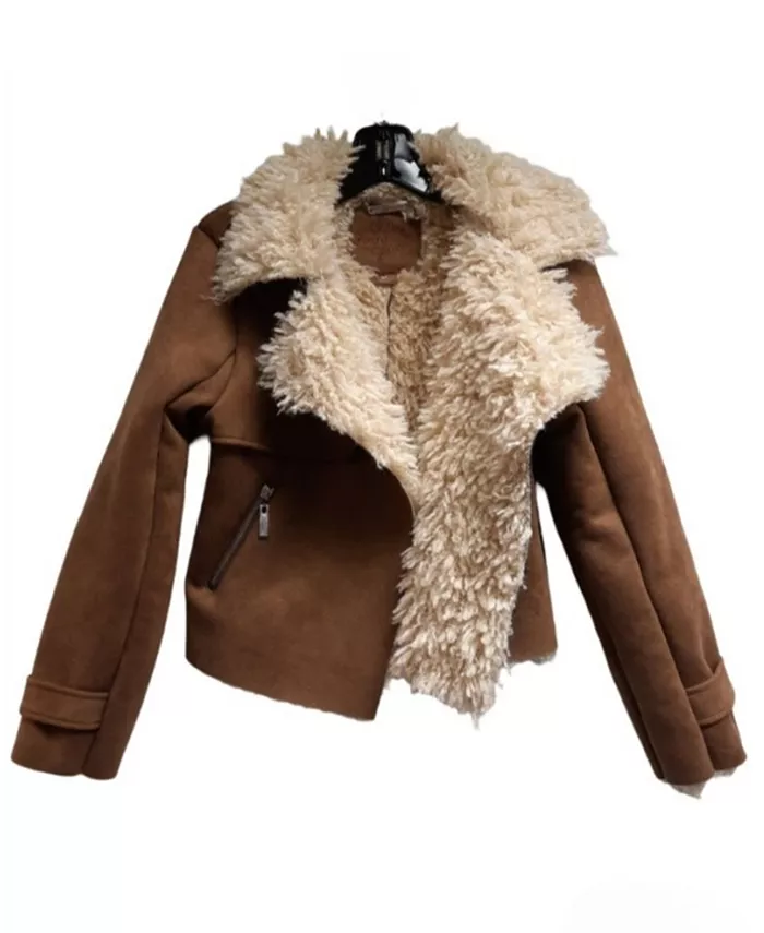 

Детская куртка с воротником и открытой передней частью для девочек 4-8 лет Jou Jou, коричневый