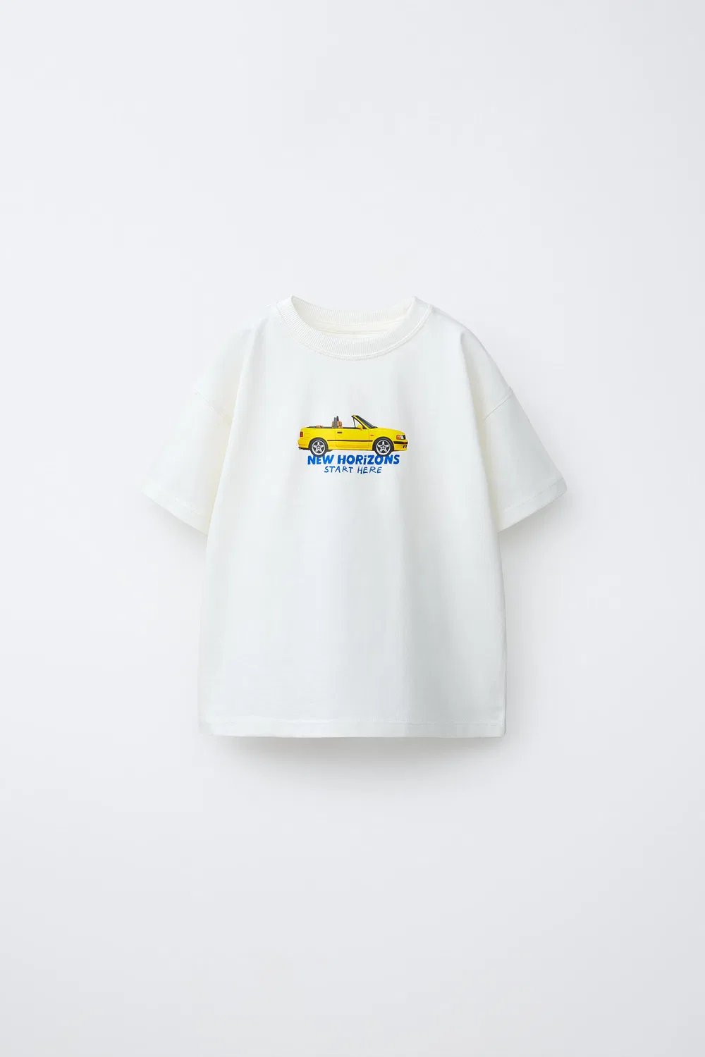 Футболка с автомобильным принтом ZARA, White