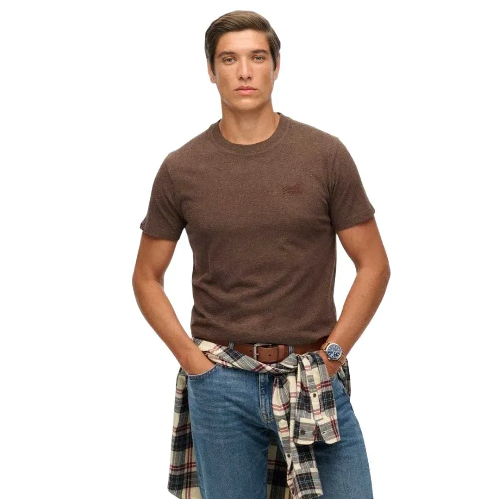 Футболка с коротким рукавом с вышивкой Vintage Logo Superdry, коричневый