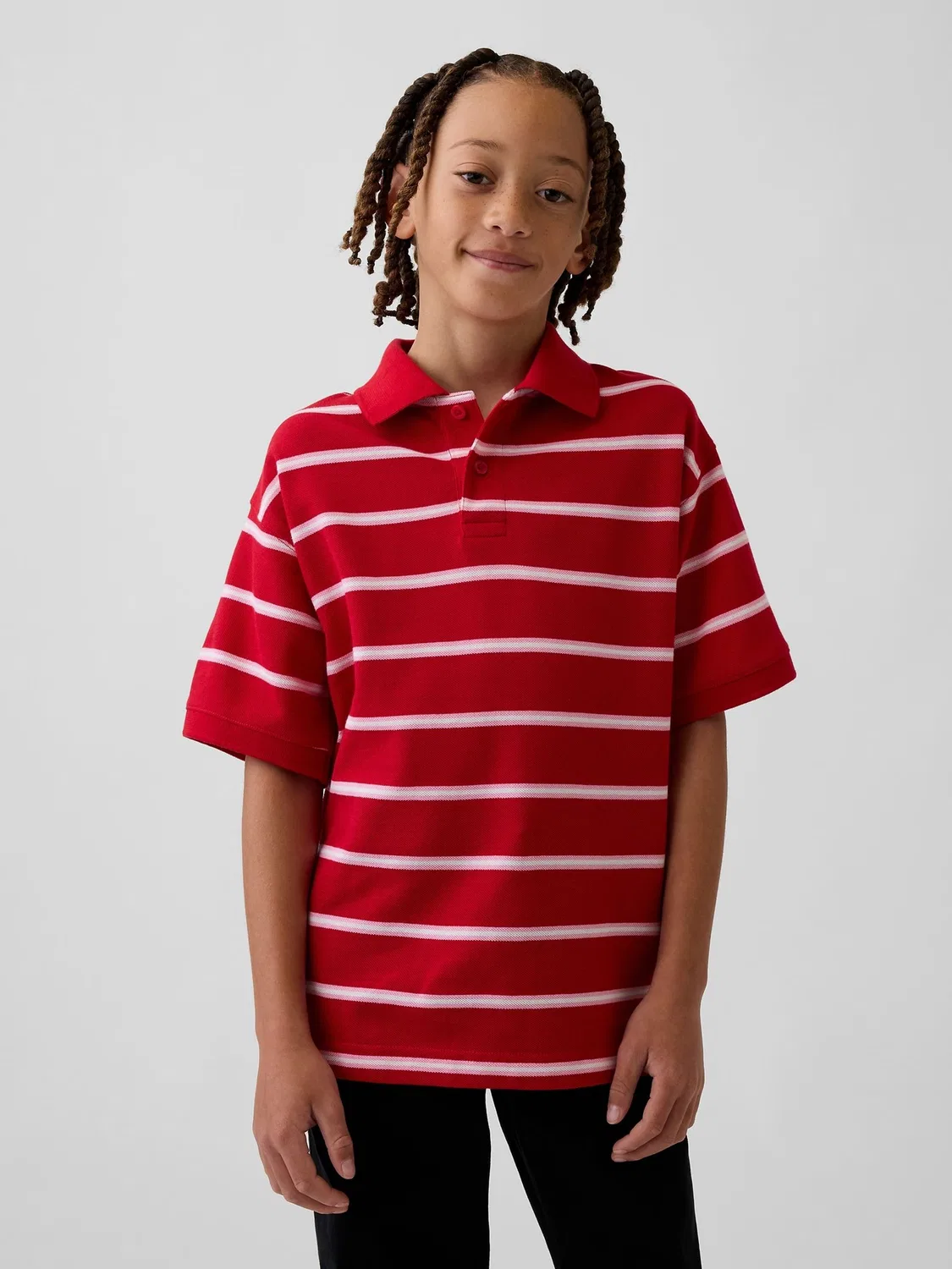 Поло Gap Red Relaxed Pique Polo Shirt, красный