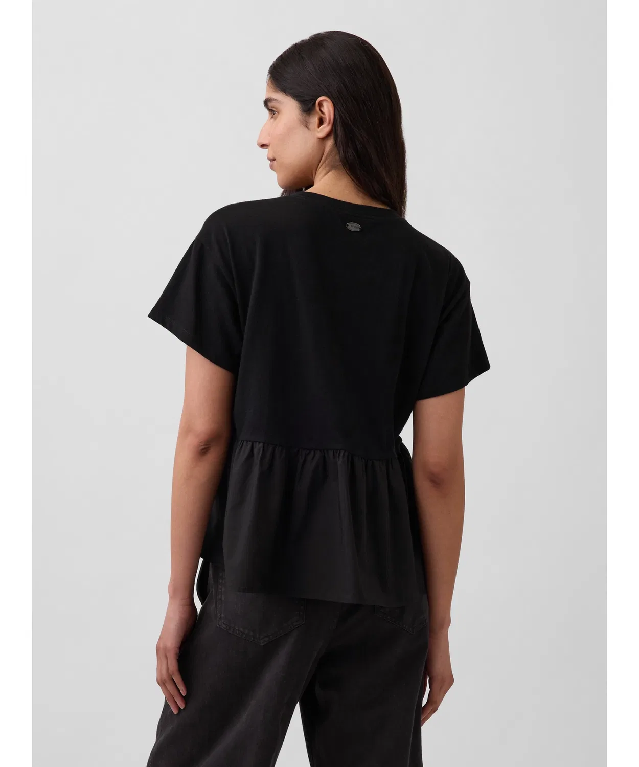 Женская футболка Oversize Mix Media Tied T-Shirt GAP, White — фото 4