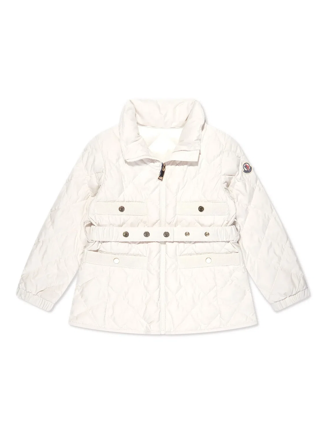 Куртка с поясом и стеганым дизайном Moncler, белый