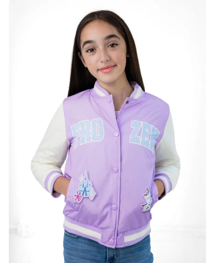 Детская куртка-бомбер Frozen Varsity Purple Lavender Anna Elsa, Lavender Anna Elsa — фото 2