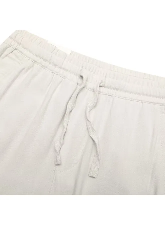 Брюки зауженные из льняной смеси Zara, светло-серый — фото 4