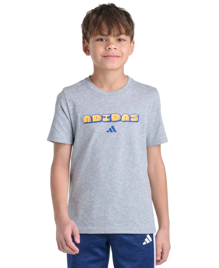 Детская футболка с коротким рукавом adidas, Medium Gray Heather