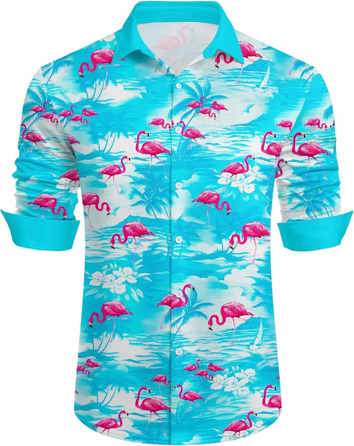 Мужская рубашка с длинным рукавом Blue Flamingo