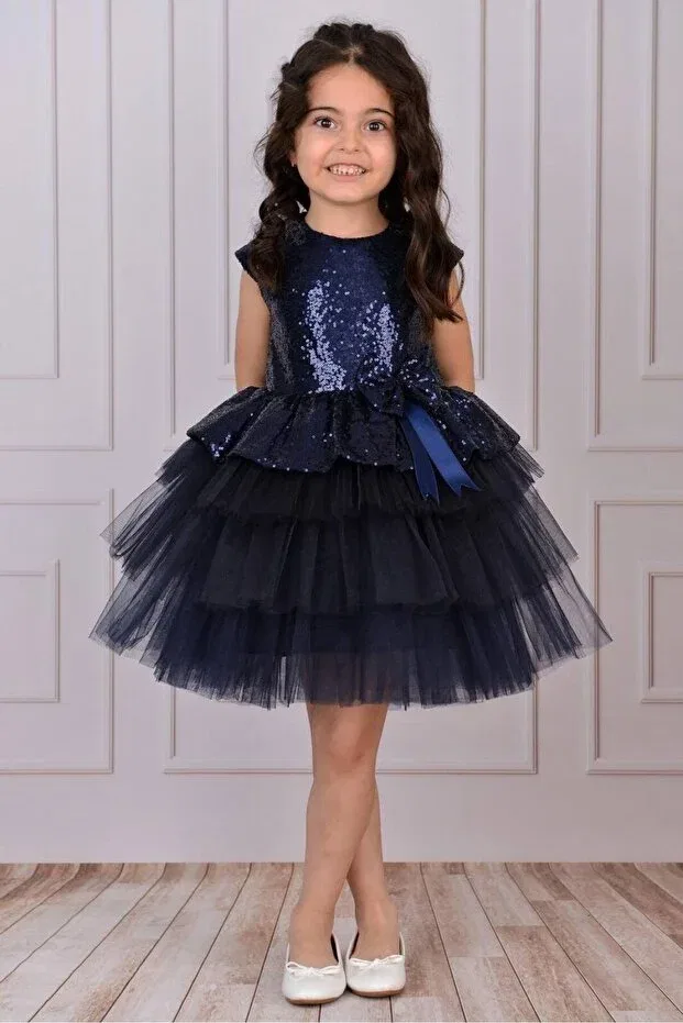 Детское платье для девочек без рукавов Mixie, Navy Blue