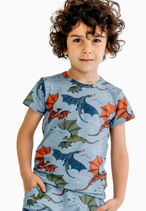 Футболка с принтом Colorful dragon-t-shirt Walkiddy, синий