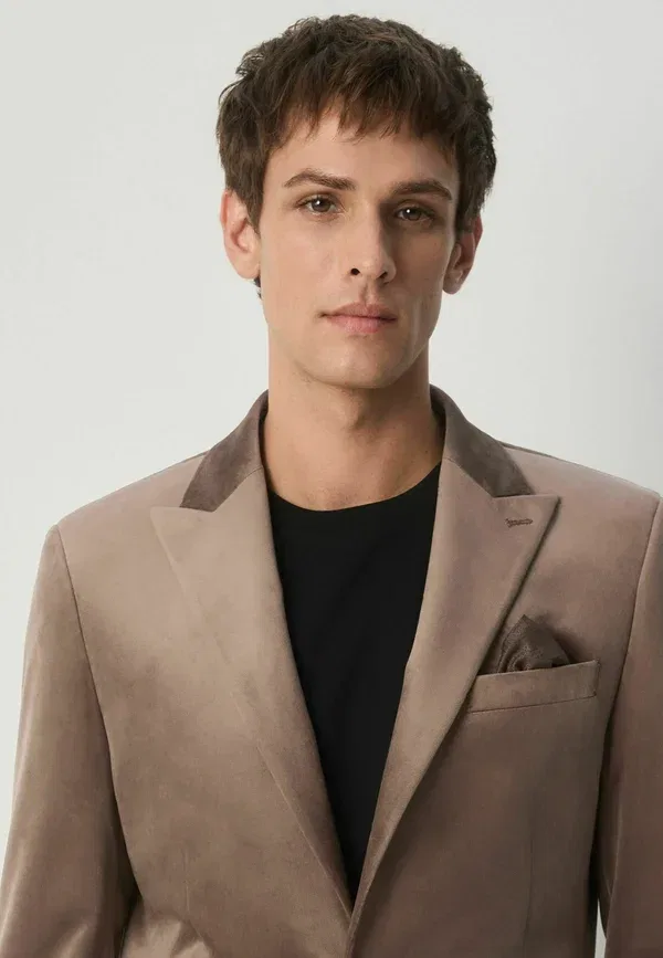 Пиджак вельветовый Blazer jacket Next, taupe, коричневый — фото 4