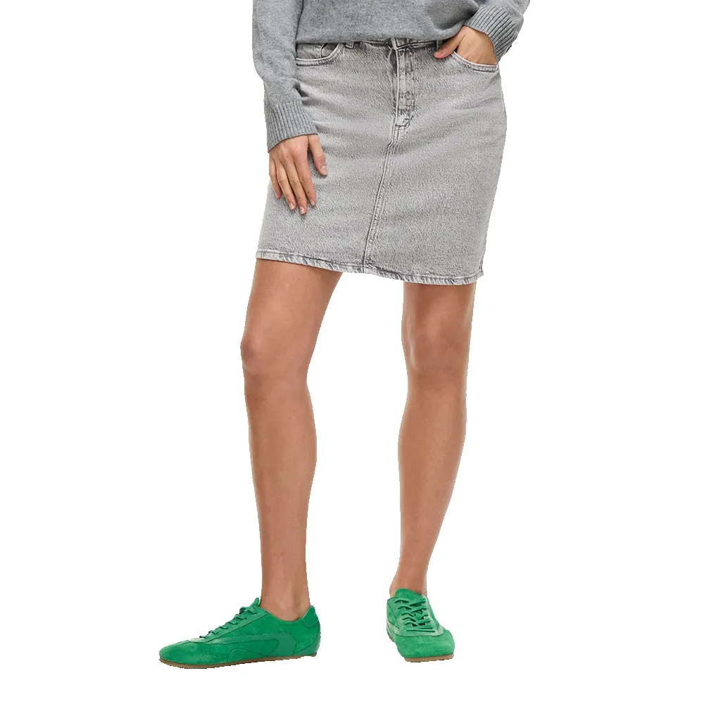 

Юбка Vila Kaja Jaf denim skirt, серый