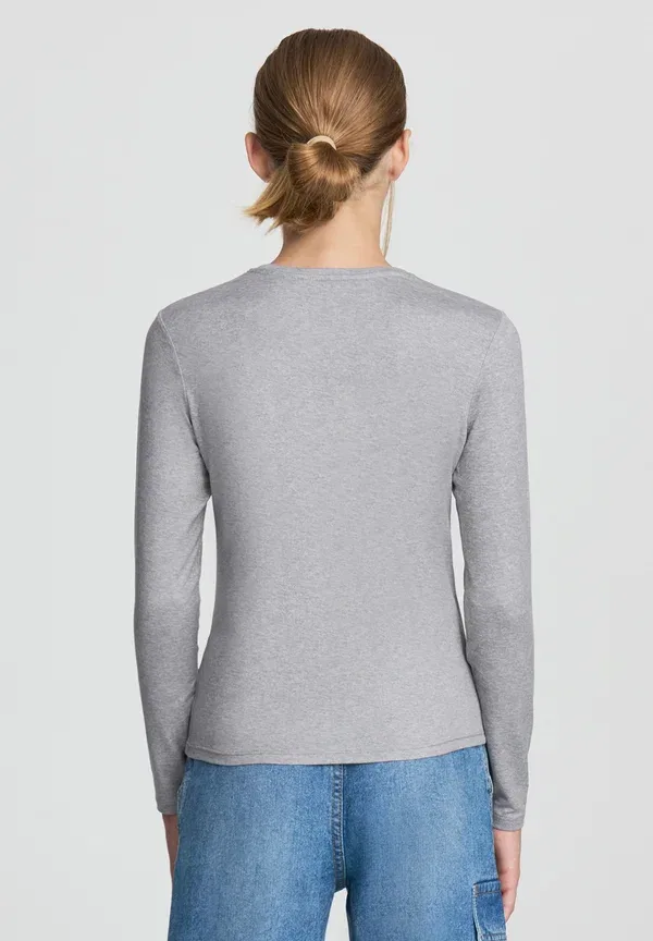 Футболка с длинным рукавом, трикотажная, Pack 3 tinta unita - long sleeved top, Terranova, серый, белый, черный — фото 3