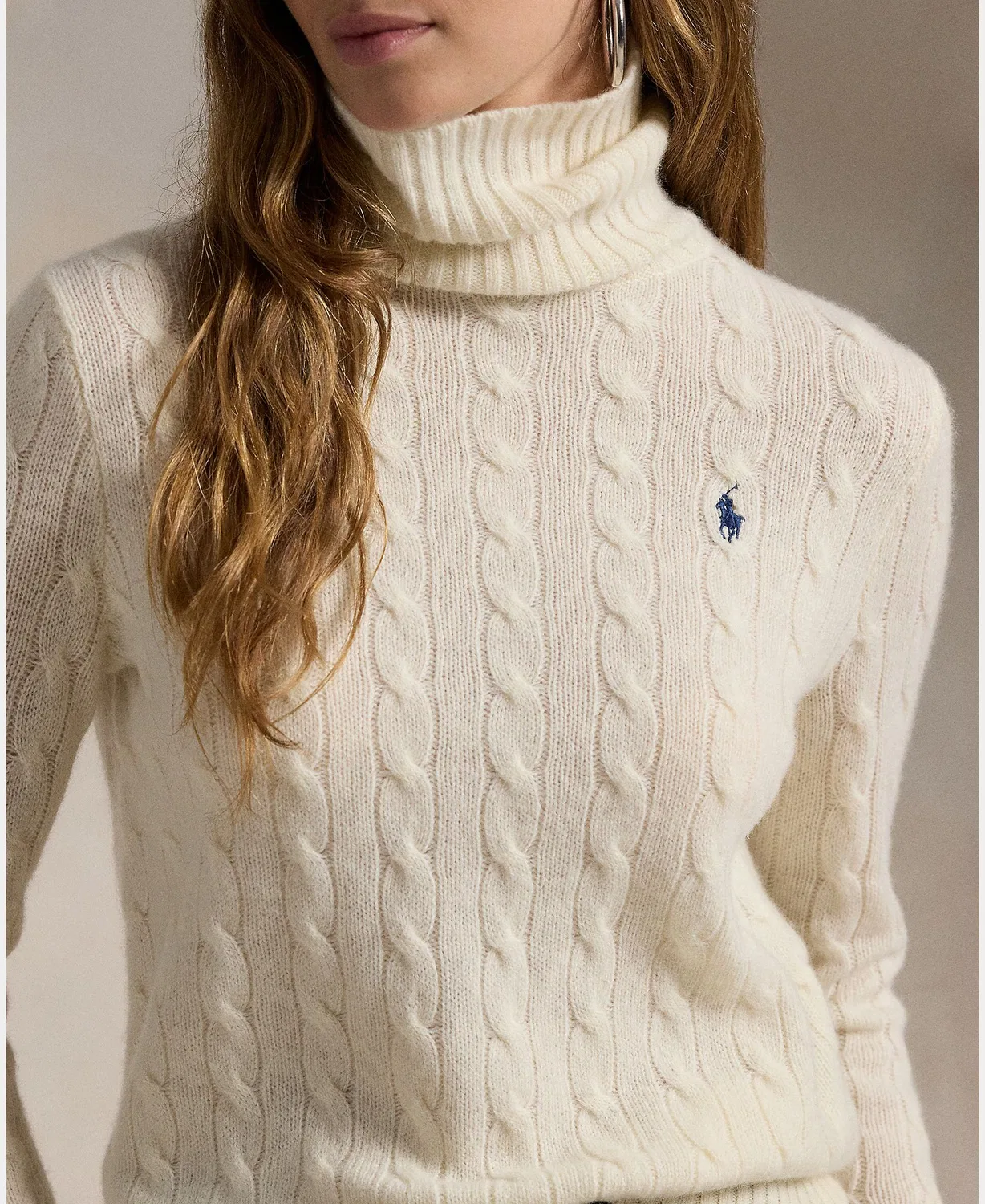 Женский джемпер из шерсти, Cashmere Cuello Vuelto, Polo Ralph Lauren, небеленый — фото 3