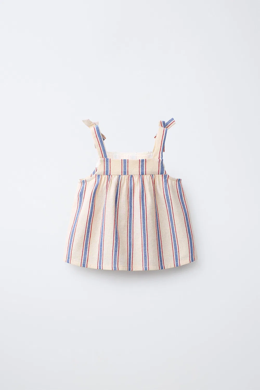 Полосатый топ с деталями, связанными крючком ZARA, Ecru — фото 2