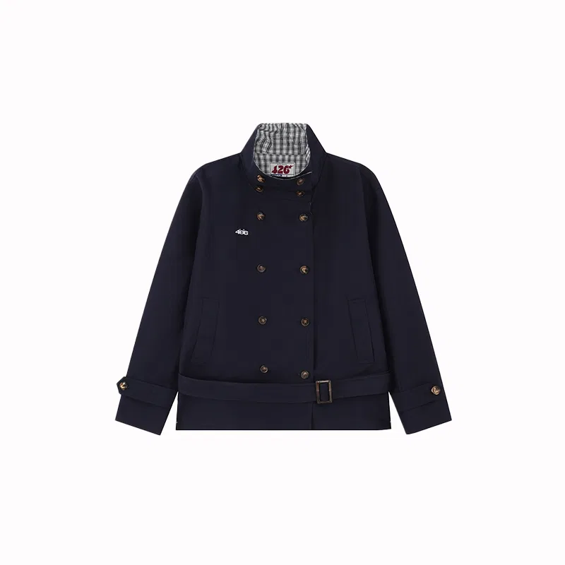 Детская куртка с воротником-стойкой, приталенная Unisex Stand Collar Moderate Nipped In Waist, F426, Light Blue — фото 4