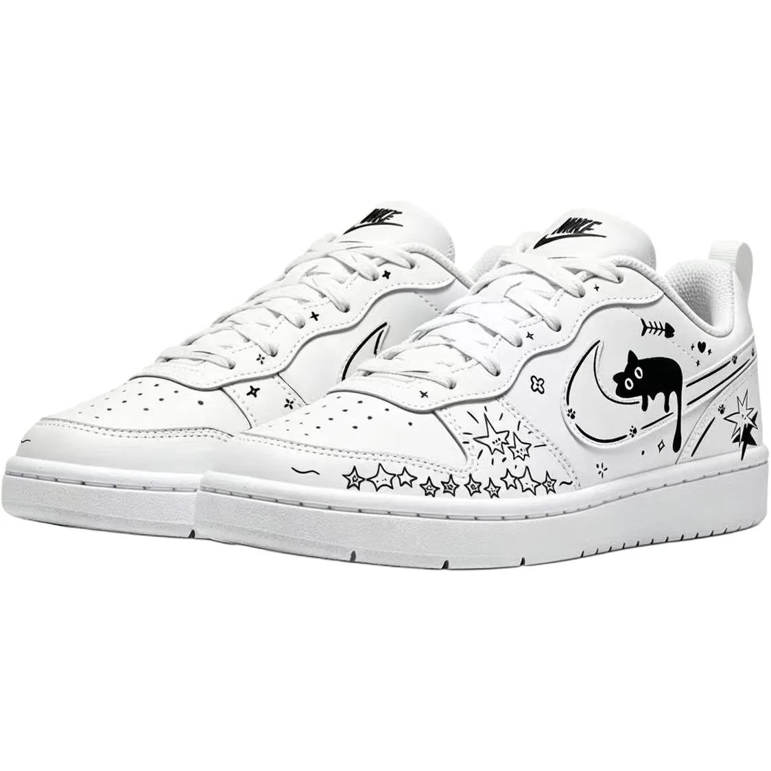 Детские кеды с принтом Nike, Black White — фото 4