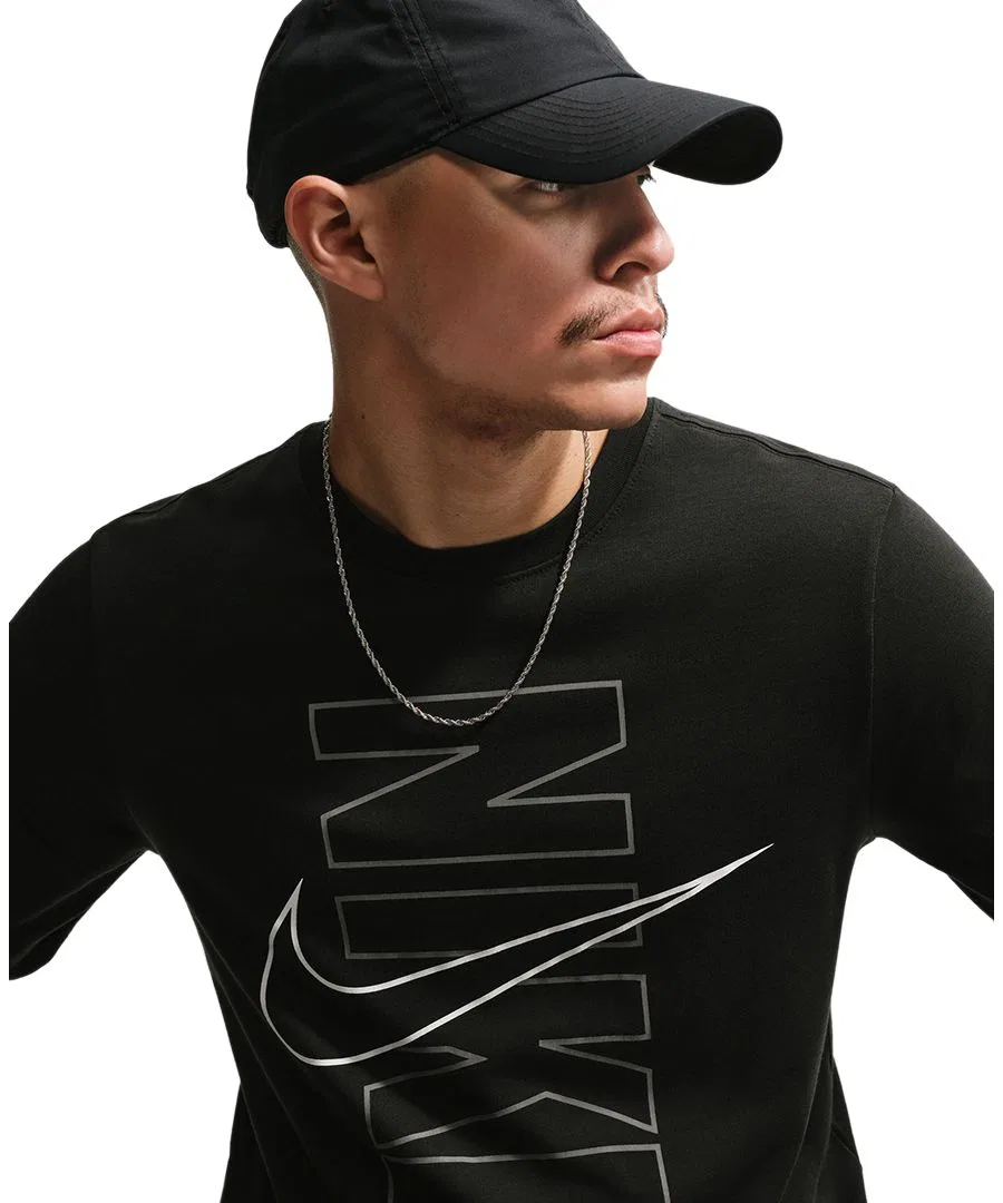 Футболка с круглым вырезом и принтом Nike, Black — фото 4