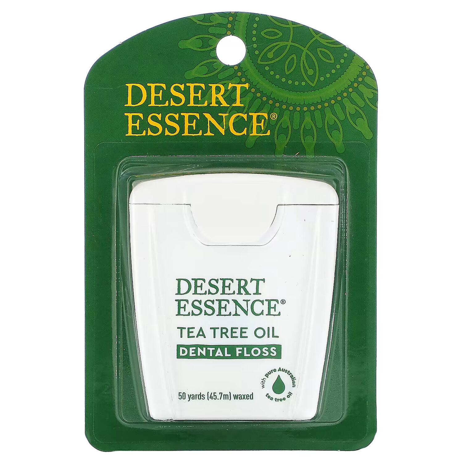 

Desert Essence, Зубная нить с маслом чайного дерева, вощеная, 45,7 м (50 ярдов)
